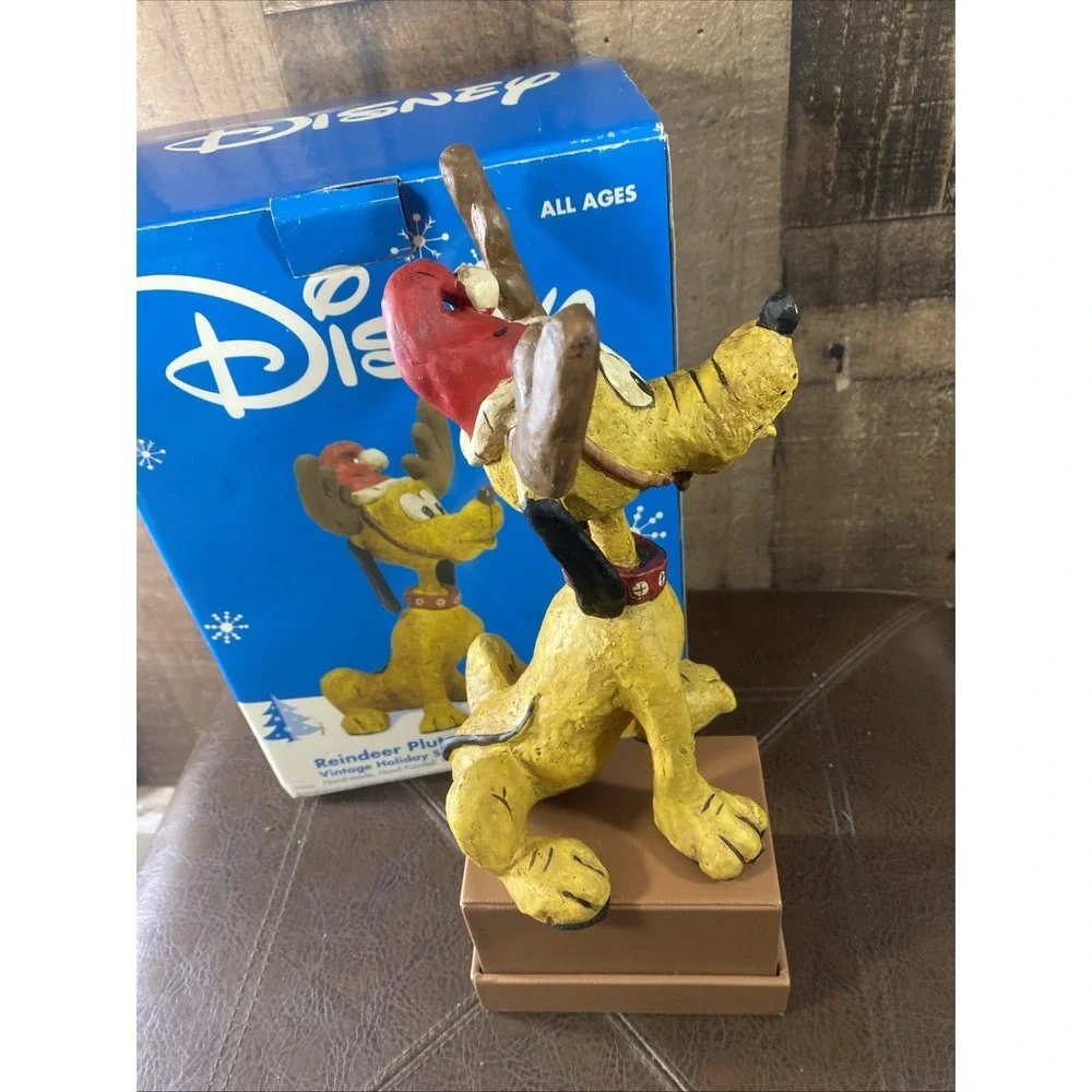 Disney Reindeer Pluto Vintage Holiday‎ Sculpture Hand-Made Hand-Painted 9